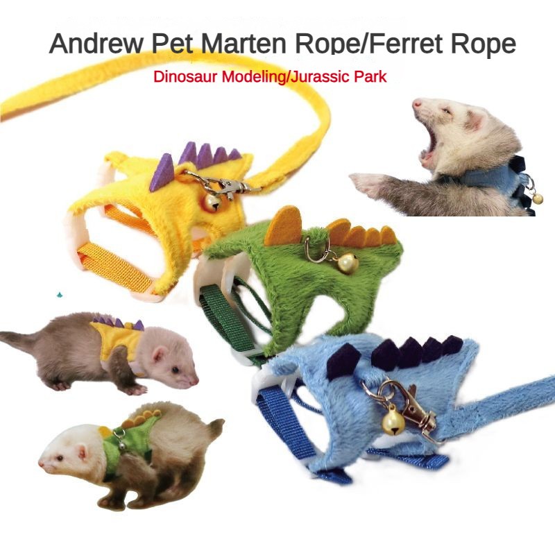 〖 ราคาต่ํา Ferret Outing Anglu Pet Mink Outing Ferret Leash Ferret Leash สายจูงรูปร่างไดโนเสาร์ Adju