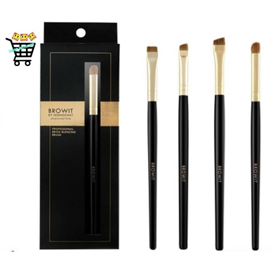 แท้ 100 % Browit By Nongchat Professional Brow Flat Brush แปรงเขียนคิ้วน้องฉัตร แปรงระบายคิ้ว ปลายตัดตรงคุณภาพสูง