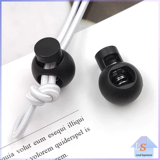 สต๊อปเปอร์ ตัวล๊อคเชือก ตัวล็อคสาย อุปกรณ์เสื้อผ้า วัสดุพลาสติก สีดำ rope stopper