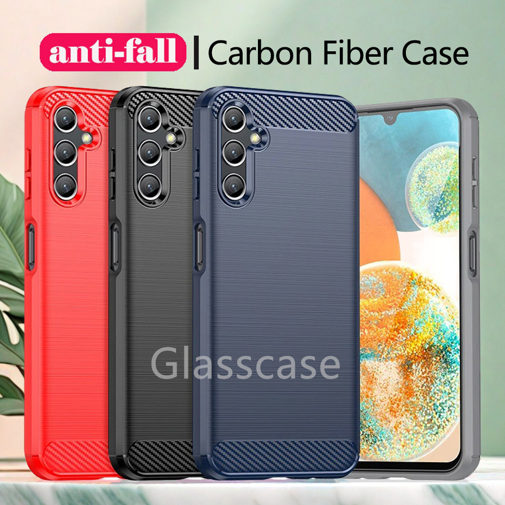 ปลอกสําหรับ Samsung Galaxy S24 S 24 S23 Fe Plus Ultra S24Fe S24plus S24 + S24Ultra S23Ultra S 24Fe คาร์บอนไฟเบอร์กันชนป้องกันซิลิโคนเคสโทรศัพท์กันกระแทกปกหลัง