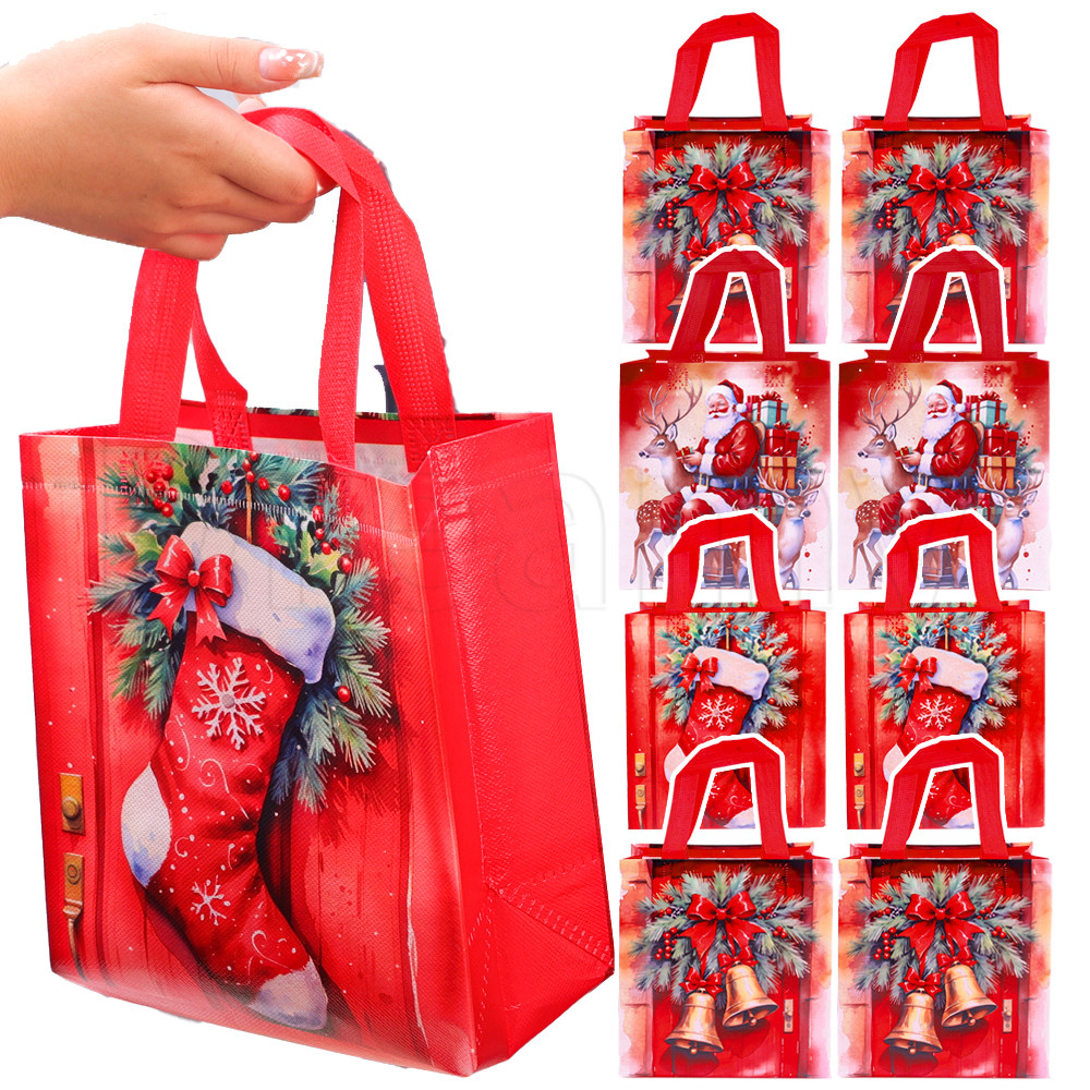 2ชิ้นความจุขนาดใหญ่กระเป๋าของขวัญคริสต์มาส-xmas NonทอTote Bag-ถุงขนม-พับได้,นํากลับมาใช้ใหม่,หนา-Santa Claus Snowmanกระเป๋าถือ-ปีใหม่คริสต์มาสพรรคตกแต่ง