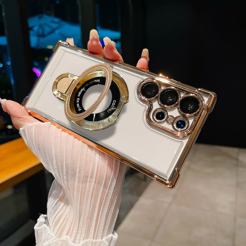 SAMSUNG กันชนเกราะกันกระแทกขาตั้งแม่เหล็กสําหรับsamsung Galaxy S24FE S25 S22 S23 S24 Ultra Plus S23F