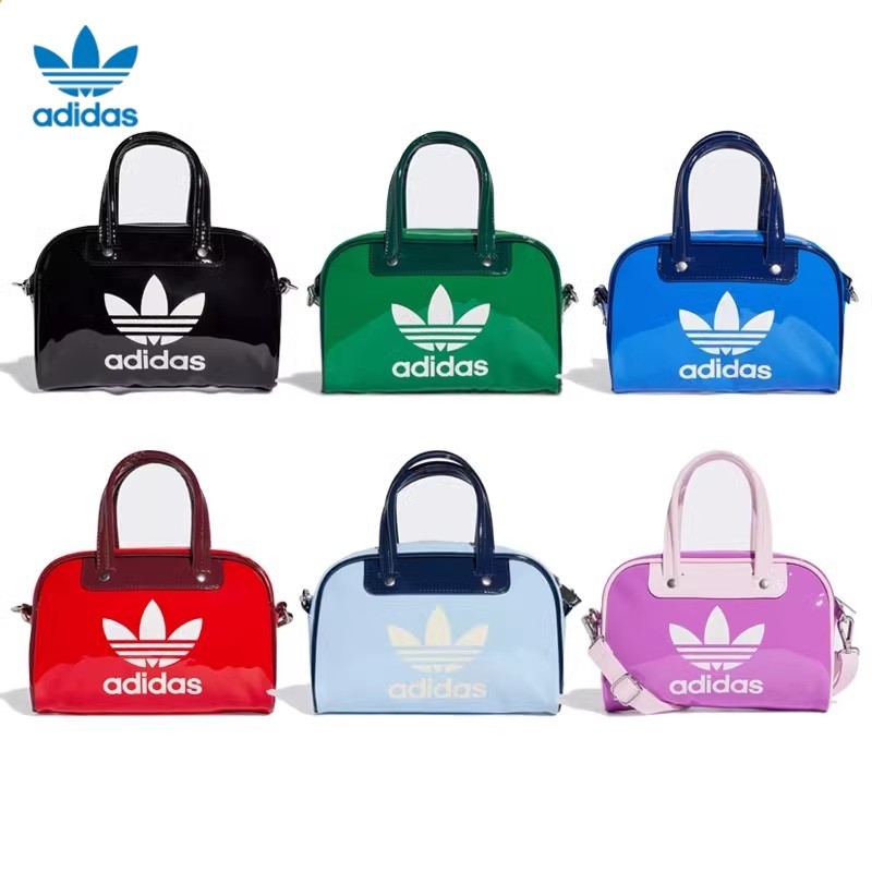 สต๊อกพร้อมของแท้ 100% Adidas Originals Womens Large Logo Leather Jelly Crossbody Shoulder Handbag IX