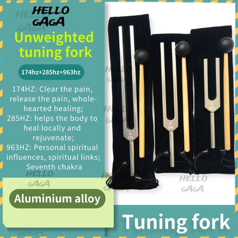 < 174hz+285hz+963hz > ส้อมจูนเสียง Soma Energy 174 Tuning Fork 285 Tuning Fork 963 Tuning Fork Feeder Bag and Hammer Solfeggio Frequency