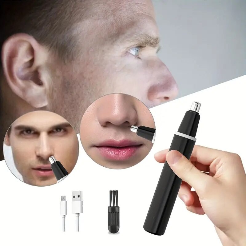 เครื่องเล็มขนจมูกไฟฟ้าแบบพกพา เครื่องตัดขนจมูก ชาร์จUSB Nose Hair Trimmer เครื่องตัดขนจมูกขนาดเล็ก c
