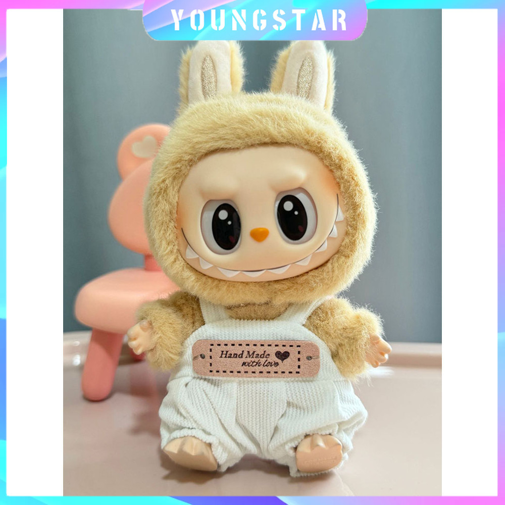 17 ซม.Labubu v2 เสื้อผ้าตุ๊กตาเสื้อผ้าแฟชั่นเสื้อผ้าตุ๊กตาการจับคู่สี Hoodies ตุ๊กตาอุปกรณ์เสริมน่ารักตกแต่งผ้าเล็กๆ POPMART