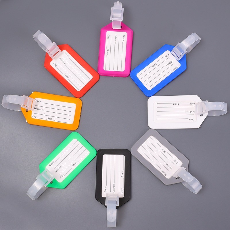แท็กกระเป๋าเดินทางแบบพกพา Creative PVC Strip Baggage กระเป๋าเดินทาง ID Addres Holder Boarding Label Travel Accessories