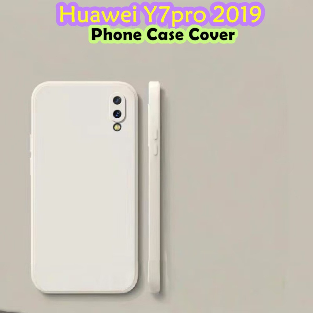 สําหรับ Huawei Y7 Pro 2019 ซิลิโคนคลุมทั้งหมดเคสขอบตรงเคสโทรศัพท์