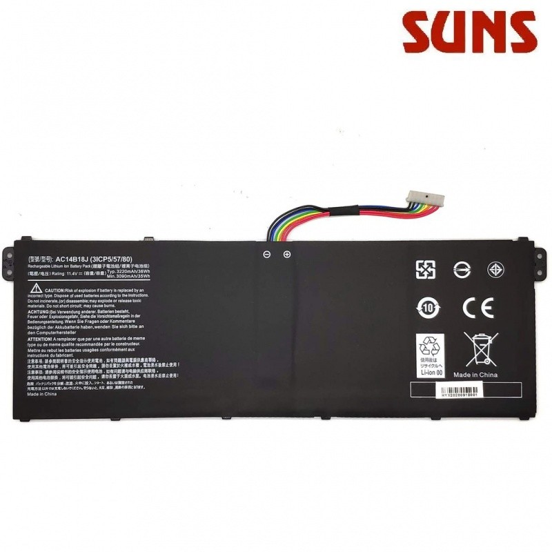 ✿แบตเตอรี่ AC14B13J AC14B18J สำหรับ Acer Aspire ES1-511 ES1-512 V3-111P 11 CB3-111 MP 512 CB5-311