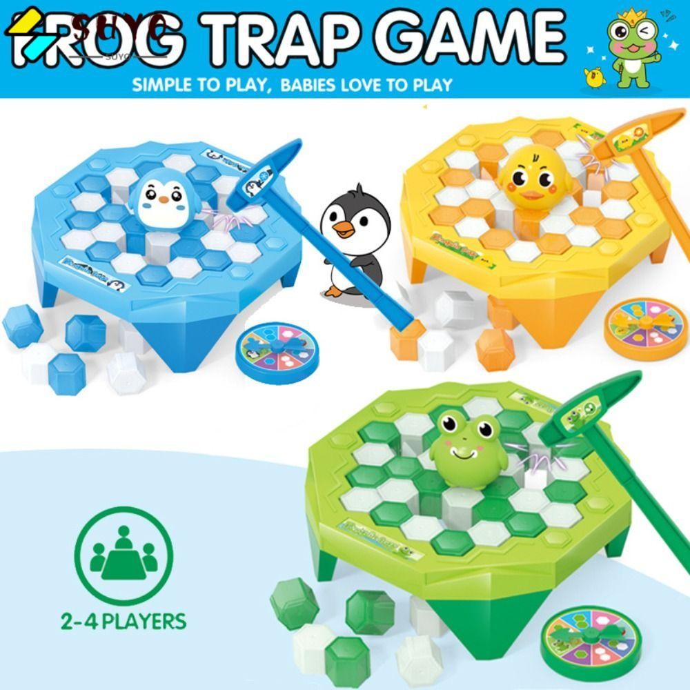 ซูโย เกมทําลายน้ําแข็งเพนกวินขนาดใหญ่โต้ตอบเคาะบนของเล่นน้ําแข็งฝึกสมองตลกกับแผ่นเสียงพลาสติกบันทึกเพนกวินเกมของขวัญ