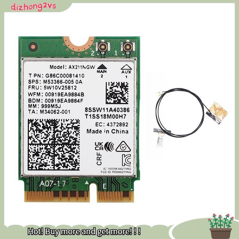 [dizhong2vs]WiFi 6E AX211NGW Tri Band 2.4G/5G/6Ghz การ์ดเครือข่ายไร้สาย Wifi การ์ดสําหรับบลูทูธ 5.2 