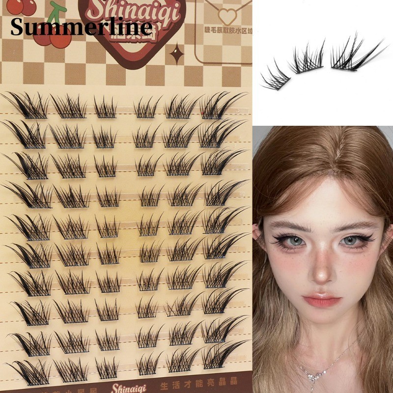 นํากลับมาใช้ใหม่ DIY อะนิเมะ Winged หนา Segmented Lash Extension - Fox Eye ขนตาปลอม - ขนตาปลอมปุยธรรมชาติ