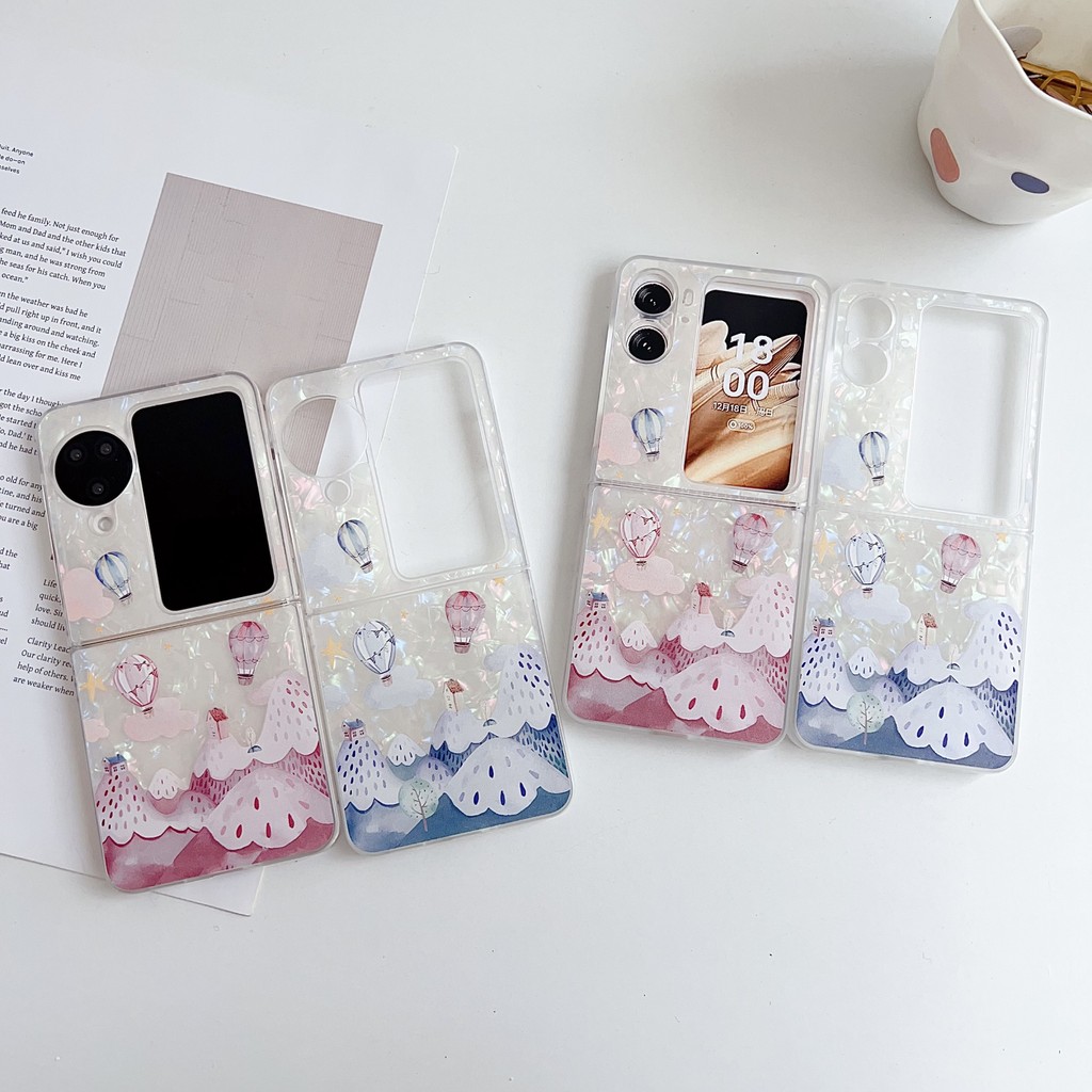 Oppo Find N3 flip 5G Case น่ารัก soft Case น่ารัก bell Hot Air Balloon Case OPPO Find N2 flip 5G กันกระแทกโทรศัพท์ความคิดสร้างสรรค์กรณีปก