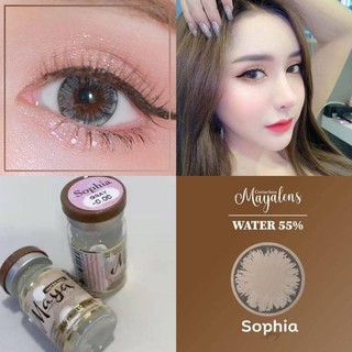 🔥คอนแทคเลนส์ ❤️Size : L❤️รุ่น Sophia (Mayalens) สี : Brown/Gray