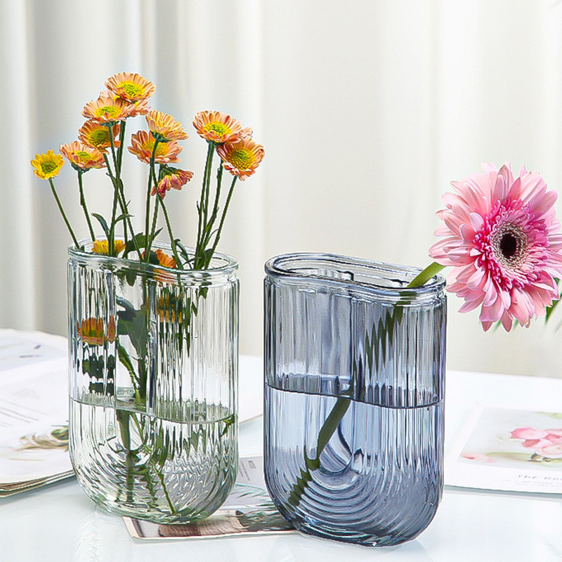 Creative Minimalist Nordic แก้วคริสตัลแจกันดอกไม้โปร่งใส U-รูปแจกันดอกไม้ Hydroponics แก้วศิลปะดอกไม้ Ware หัตถกรรม Home Office Decor