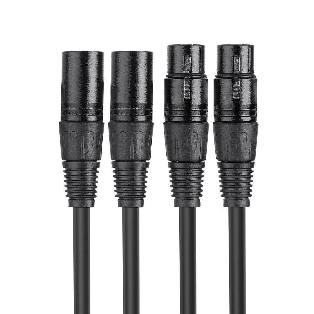 【1M สายดำ】สายสัญญาณเสียง XLR Male To XLR Female (ผู้เมีย) Mic Cable ยาว 1 เมตรXLR-XLR 3Pin สาย เคเบิล ชายหญิง สายเชื่อ