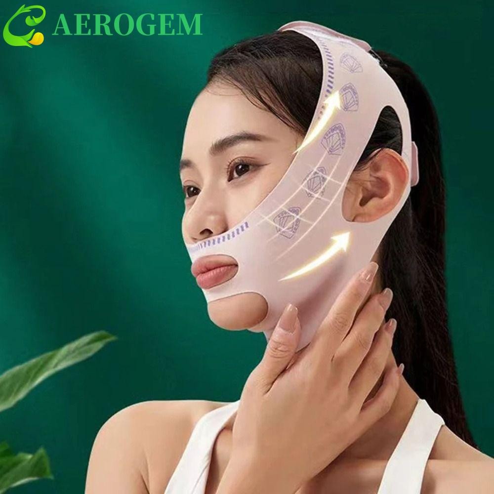 Aerogem หน้ากากเข็มขัดสายรัดใบหน้า, Lift Up Anti-Wrinkle Lift Oval Mask, Skin Care Tool Beauty Sculpting ความยืดหยุ่น Face Slimming Strap Face