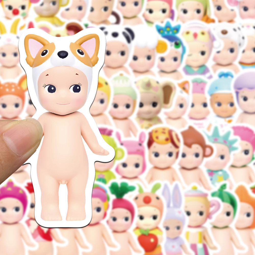 2024 Hot Sonny Angel สติกเกอร์ 50 ชิ้น/เซ็ต DIY Sonny Angel Hippers Harvest Series สติกเกอร์น่ารักตกแต่งสัตว์ผลไม้รูปร่าง Sonny Angel สติกเกอร์มินิรูปของขวัญ