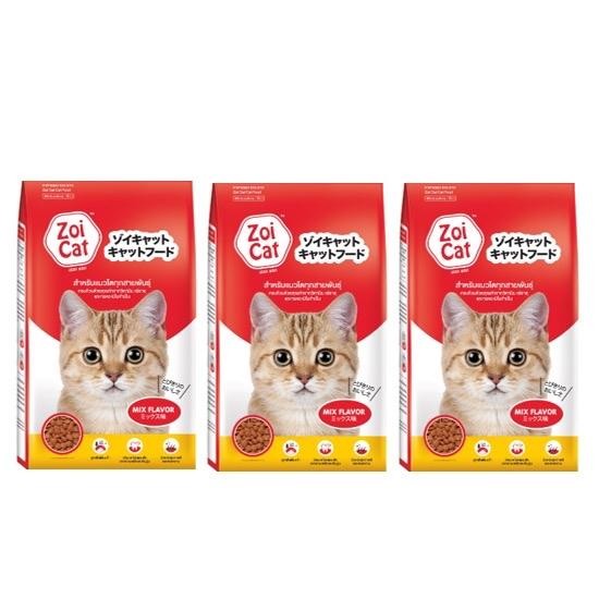 Zoi cat อาหารแมวซอยแคท​ 1​kg. (1 kg 3 ถุง)