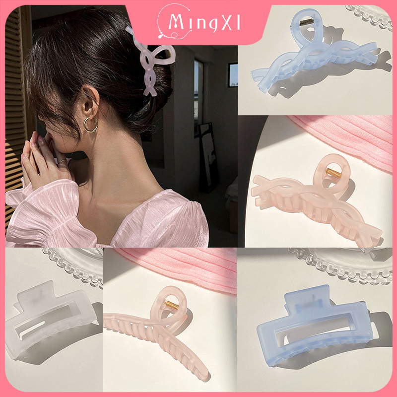 Frosted Candy Square กิ๊บติดผมผู้หญิง Jelly กรรไกรคลิป Shark Clip เครื่องประดับผม