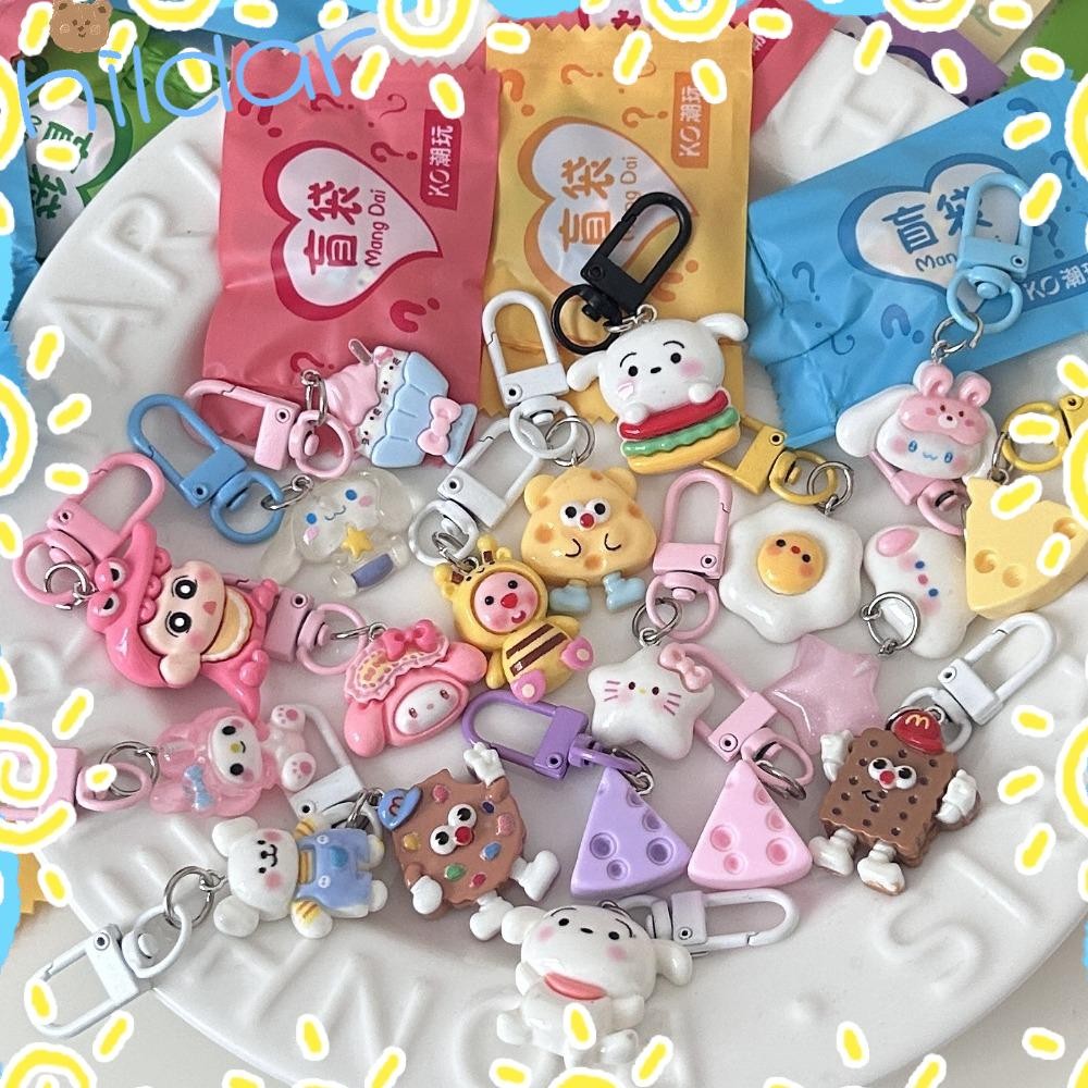 ฮิลดา 10ชิ้นกล่อง,สไตล์สุ่มจําลองสัตว์พวงกุญแจตาบอดกระเป๋า,น้ําเล่นตัวเลขการ์ตูนจี้เด็ก
