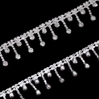 Ducrystal91เซนติเมตรคริสตัลพู่กรงเล็บโซ่เย็บ/กาวบนRhinestoneตกแต่งโซ่หัตถกรรมDIY