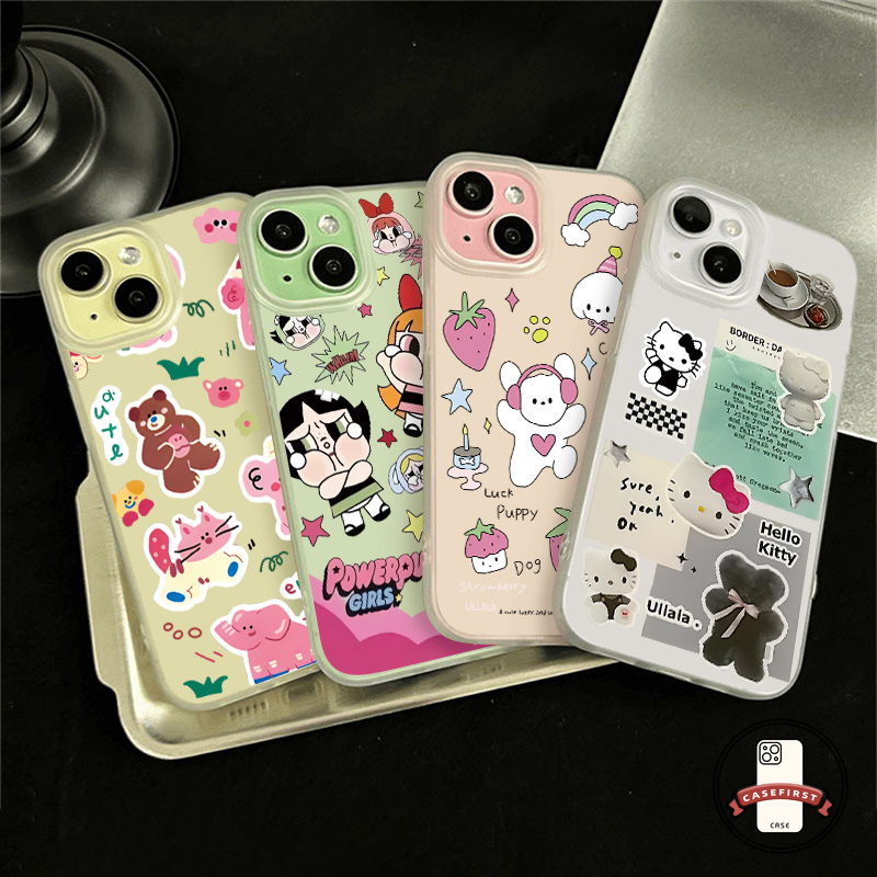 การ์ตูนลูกแมวน่ารักซุปเปอร์เกิร์ลนุ่มเคสเข้ากันได้กับ IPhone 7Plus 15 11 13 14 12 Pro Max 14 15 8 7 Plus XR XS X Max SE