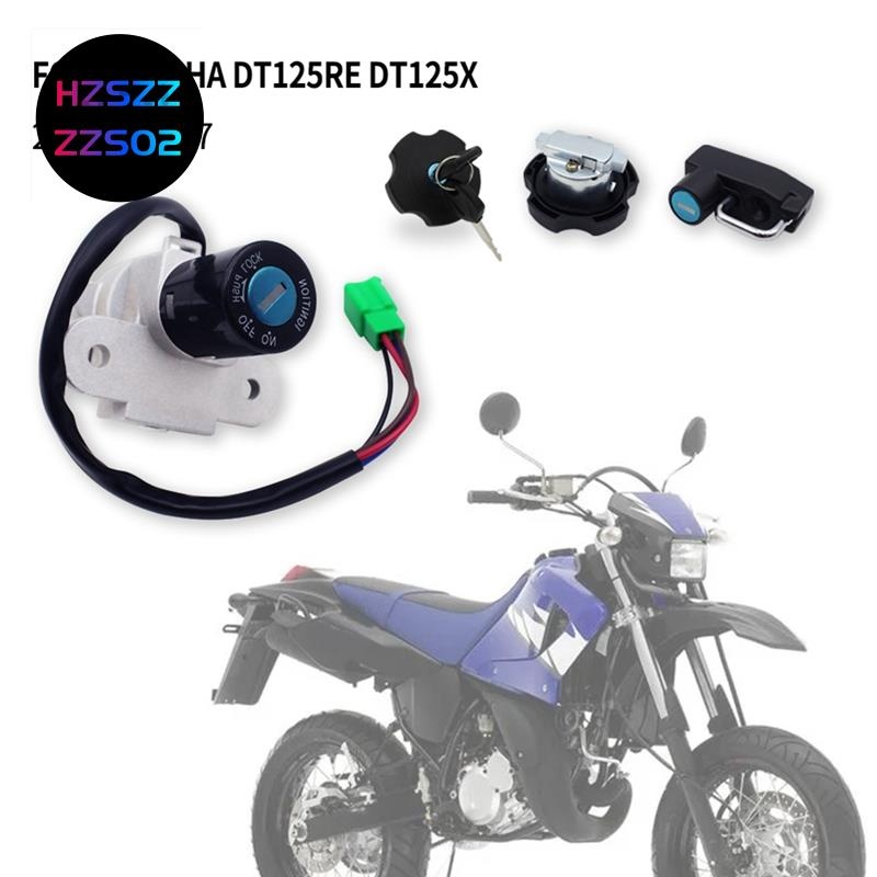 Hzszzzzs02Motorcycle Switch Lock Seat Lock ล็อคฝาถังน้ํามันเชื้อเพลิงพร้อมกุญแจสําหรับ Yamaha DT125R