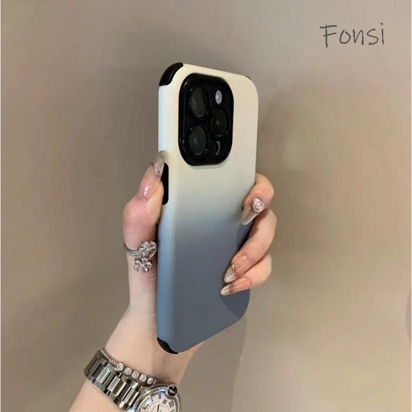 สองสีหรูหราฝ้า เคสโทรศัพท์ป้องกันสี่มุมสําหรับ iPhone 15 Pro Max 14 Plus 13 12 11 Pro Max ปลอกพร้อมเลนส์กล้องกันกระแทกรวมทุกอย่างฝาหลังแข็ง iPhone