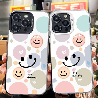 เคสแข็งคุณภาพ รูปแบบรอยยิ้มน่ารัก สำหรับ IPhone 13 12 7Plus 14 15 11 16 Pro Max 8Plus XR XS Max SE เคสไอโฟน11 เคสไอโฟน13
