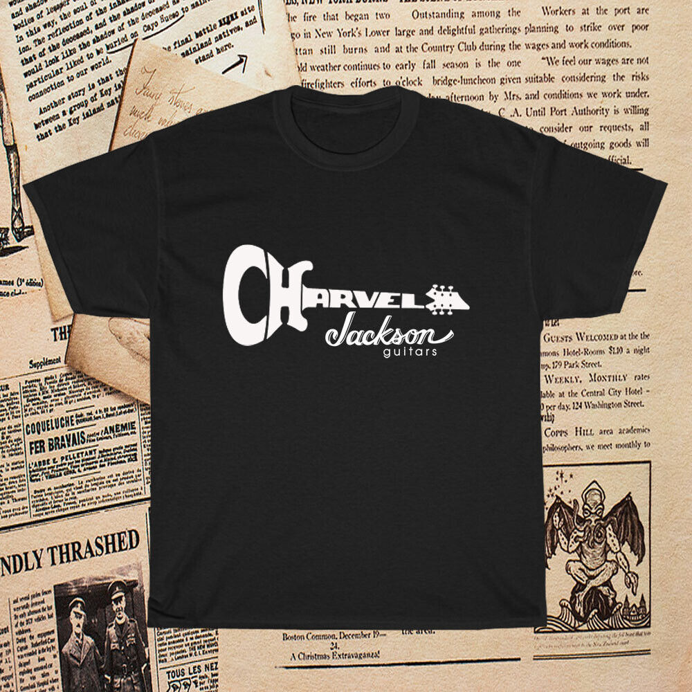 ใหม่ Charvel Jackson Guitar Logo เสื้อยืดผู้ชายตลก