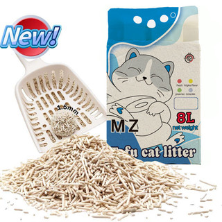 Mz - ทรายแมวเต้าหู้ 8L ผลิตจากกากถั่วเหลืองธรรมชาติ ออแกนิก 100% ทิ้งชักโครกได้ ( 2ถุง/ข้อเสนอพิเศษ )