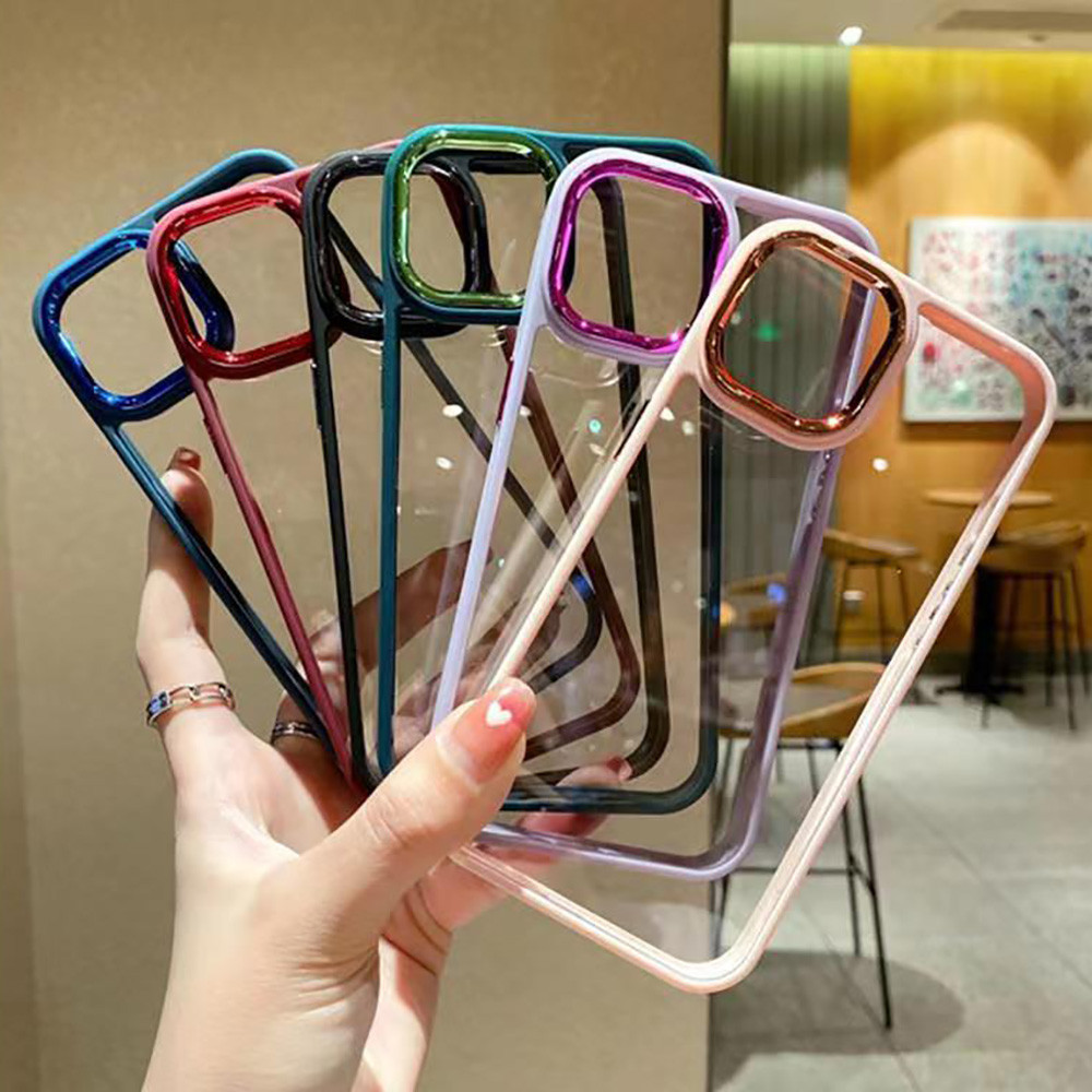 เคสโทรศัพท์ใส For iPhone 14 15 13 12 11 16 Pro Max XR XS Max X 7 8 Plus SE 2020 เคสอะคริลิคกันกระแทกแบบใสนุ่ม