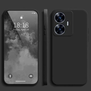 เคส Realme C55 สีทึบ Realme C55 , เคสซิลิโคนป้องกันการตกสีธรรมดาเรียบง่าย YT