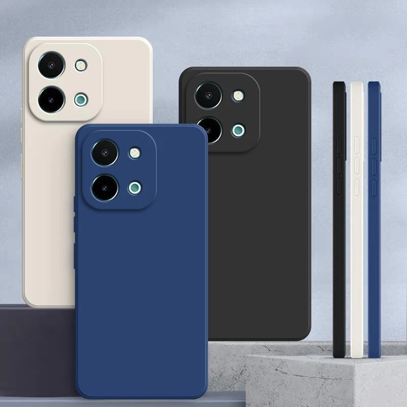 เคส Vivo Y28 4G สีทึบ Vivo Y28 เคสซิลิโคนป้องกันการตกสีธรรมดาเรียบง่าย YT
