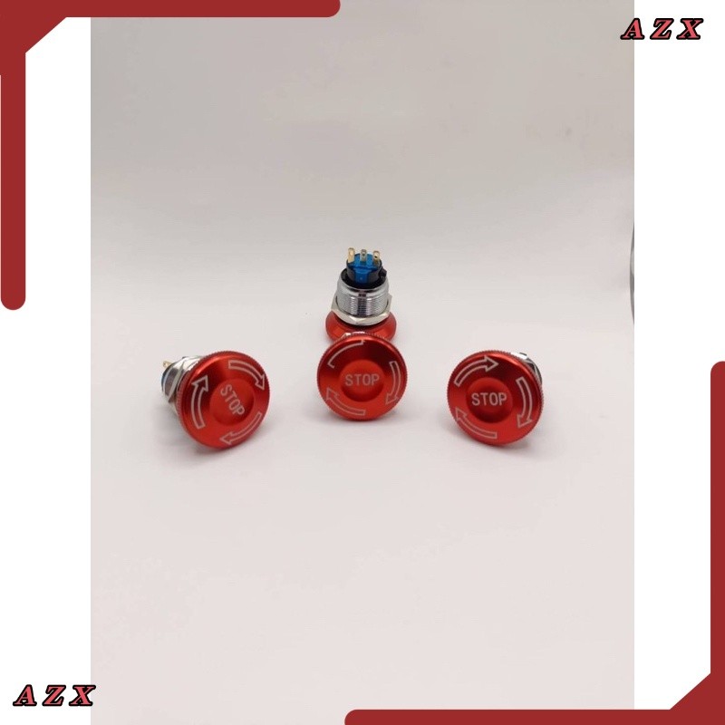งานยา Emergency Switch สแตนเลส 22mm กดล็อก บิดปล่อย 3ขา