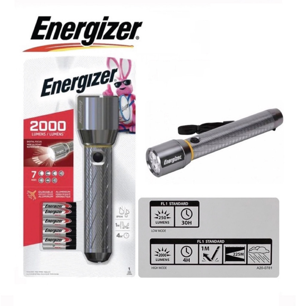 Energizer Vision HD 9AA Digital Focus 2000L ไฟฉาย LED (PMZH91)