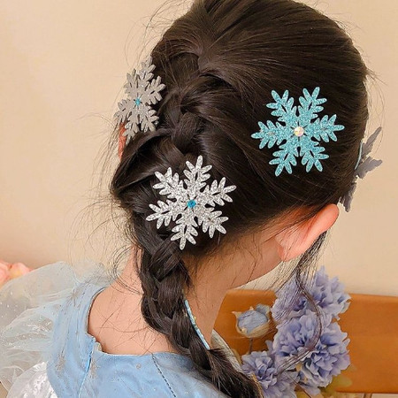 Creative การ์ตูน Rhinestone Snowflake Frozen Princess Series กิ๊บติดผมเด็กผ้ารวมทุกอย่างกดคลิปเครื่องประดับผมเด็ก - รูปที่ 2