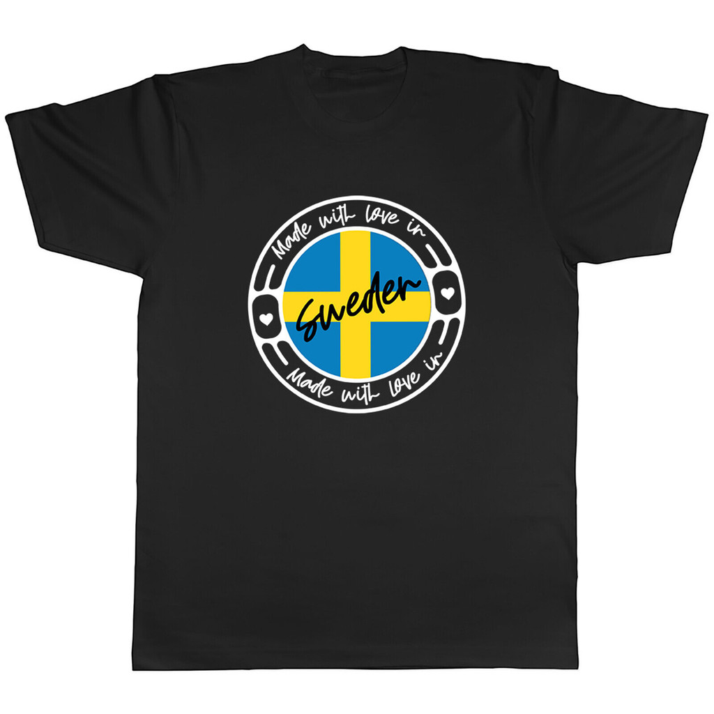Made With Love In Sweden Mens เสื้อยืด Unisex Tee