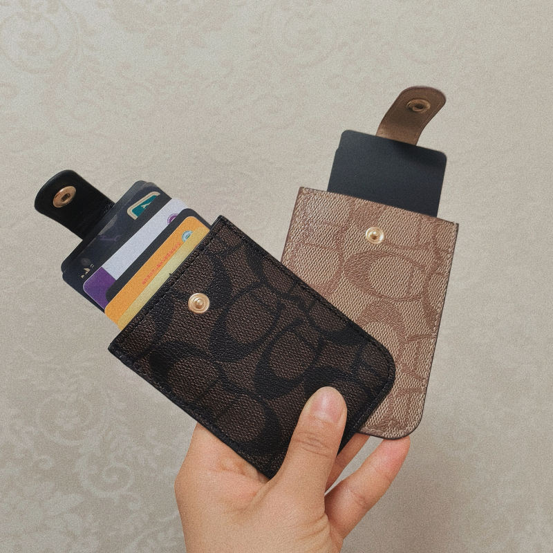 Multi-Card Slot Coin Bag Card Holder ID Holder Credit Card Holder Ladies Small Ultra-Thin Leather Te