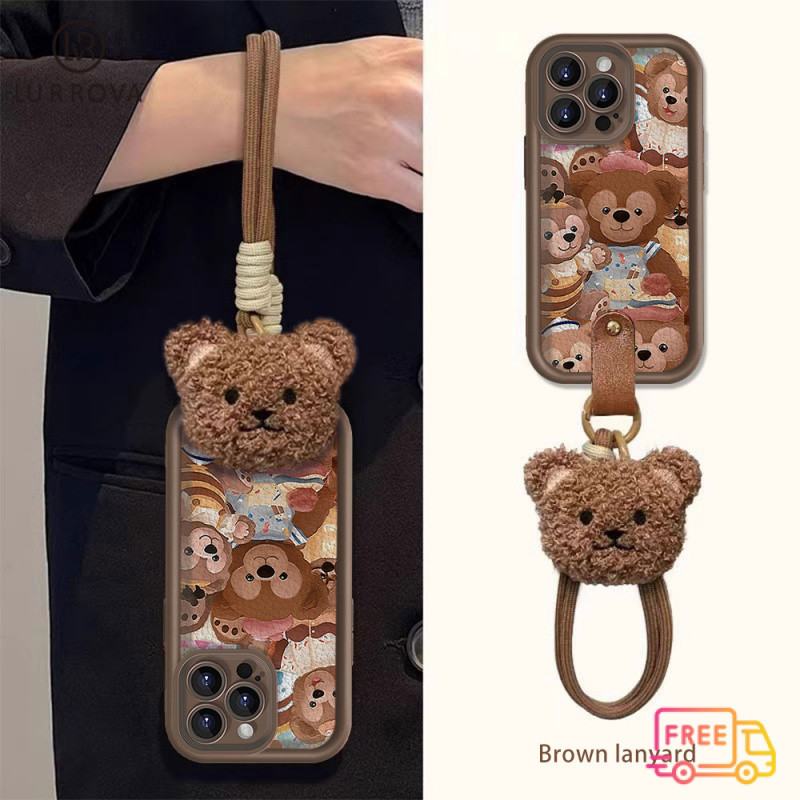 กรณี OPPO Reno 13F 5G Reno 12 Reno11 F Reno 11 Reno 10 Reno 8T Reno 8Z Reno7 Reno8 Reno4 Reno5 Realme C61 C55 C53 C51 หมายเหตุ 50 หมายเหตุ 60 การ์ตูน Duffy หมีเชือกเส้นเล็ก Anti-fall