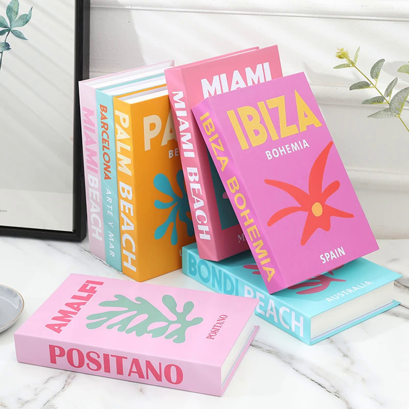 Colorful Decorative Books for Rooms Vacation Style Fake Books Decorations Coffee Table Ornaments Hom