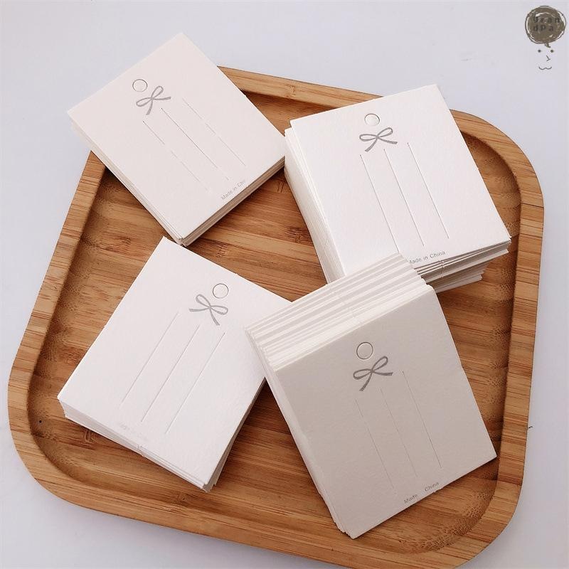 [GR] 50 ชิ้น White Hairpin Card Trinket Bow Display Cards กระดาษแข็งบรรจุกระดาษ TH