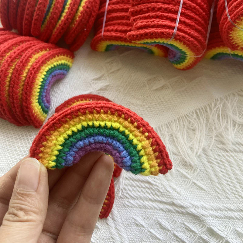 15PCS Crochet Rainbow Of Seven Colors  6.5cm (2.56 inches) Exquisite Craftsmanship&Sewing Supplies (