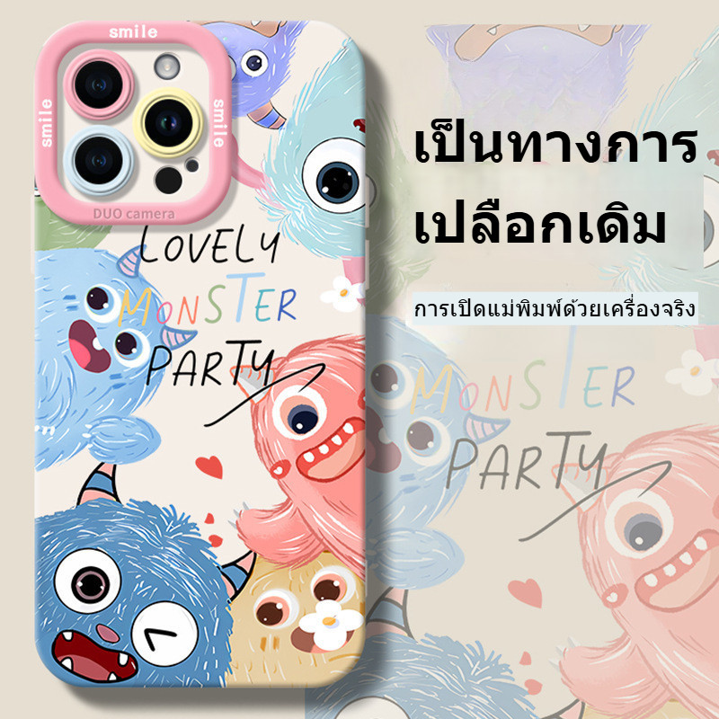 โคมไฟ iPhone เคสลายสัตว์ประหลาดน่ารัก เหมาะสำหรับ iPhone 16 15 14 13 12 11 ProMax