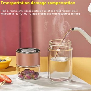 กระบอกน้ำชา กระบอกชงชา กระจกสองชั้น ขวดชาพร้อมตัวกรอง แก้วกร…