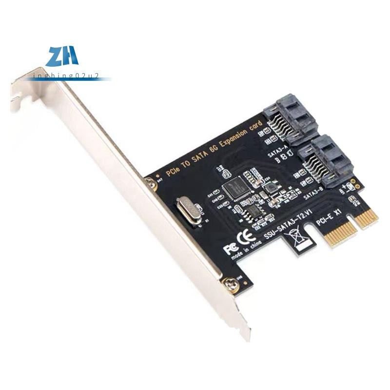 การ์ด PCIE เป็น SATA PCI Express เป็น SATA3.0 Converter 2 พอร์ต SATA III 6G อะแดปเตอร์การ์ดคอนโทรลเลอร์ขยาย