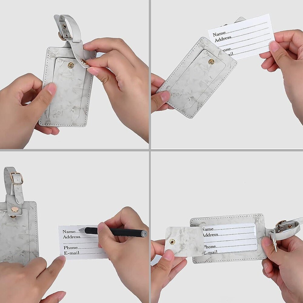 แท็กกระเป๋าขายร้อนและผู้ถือปกหนังสือเดินทาง PU แฟ้มหนังกระเป๋าเดินทางสติกเกอร์ปัก - รูปที่ 2