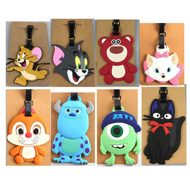 อะนิเมะ Tom and Jerry Gigi Cat Mouse แท็กกระเป๋าเดินทาง Travel essentials Baggage Tag การ์ตูนน่ารักแมวออกแบบ ID Card ผู้ถือที่อยู่แบบพกพาป้ายเดินทาง