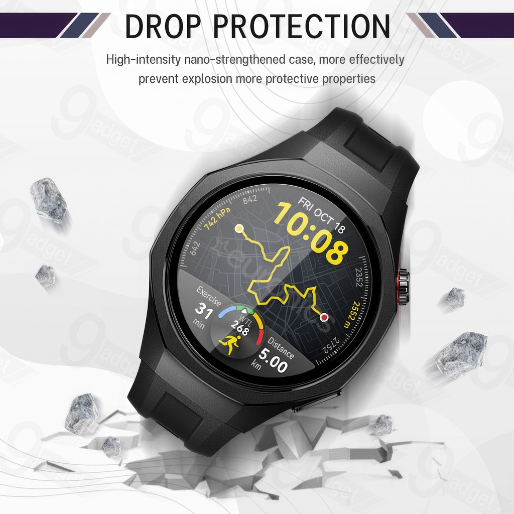 9Gadget - เคส Bumper Huawei Watch GT5 Pro 46 มม. เต็มจอ กระจกกันรอย ฟิล์ม เคส  - Case Bumper Protector GT 5 Pro 46mm - รูปที่ 3